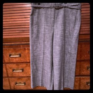 Ann Taylor Belted Marina Wide Leg gray size 14